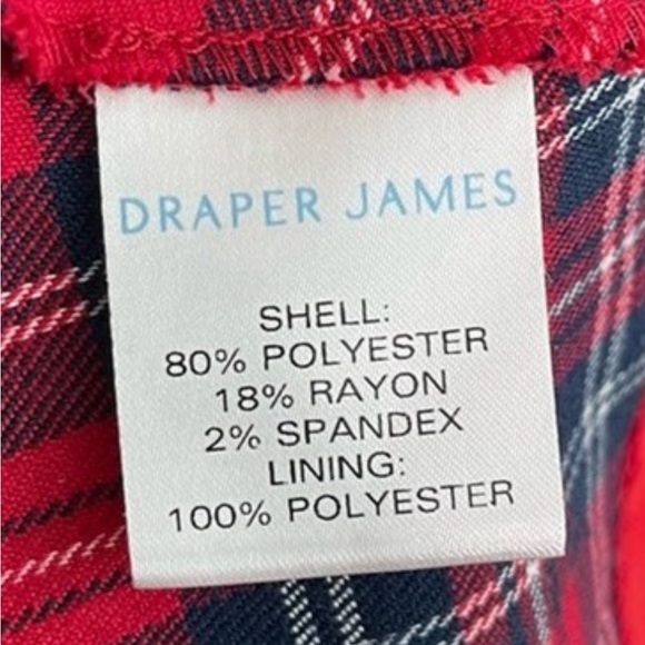 DRAPER JAMES Angie Plaid Red Belted Fit & Flare Dress Christmas Holiday NWT Sz 8 - Picture 13 of 16